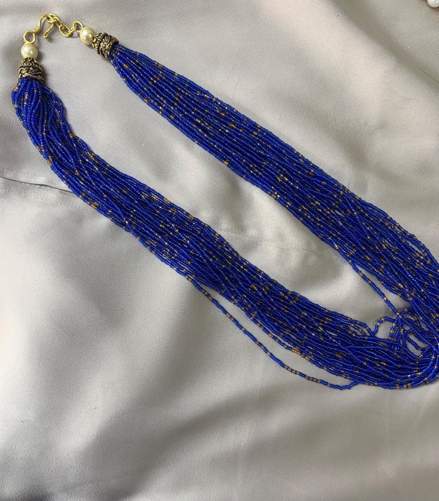 Elegant Blue Beaded Necklace