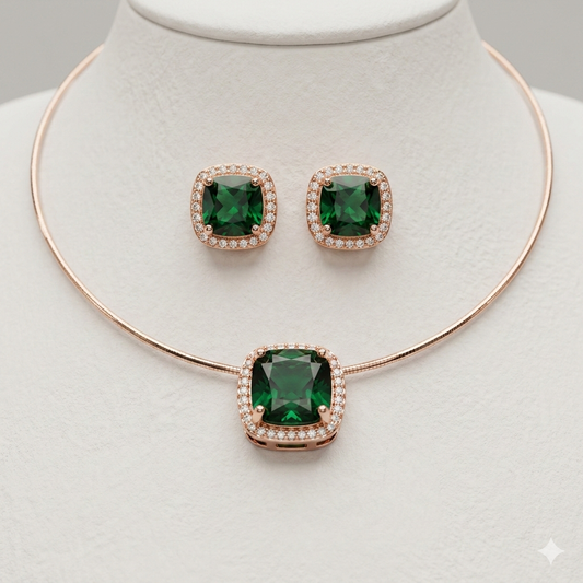 Emerald Green Hasli pendant set