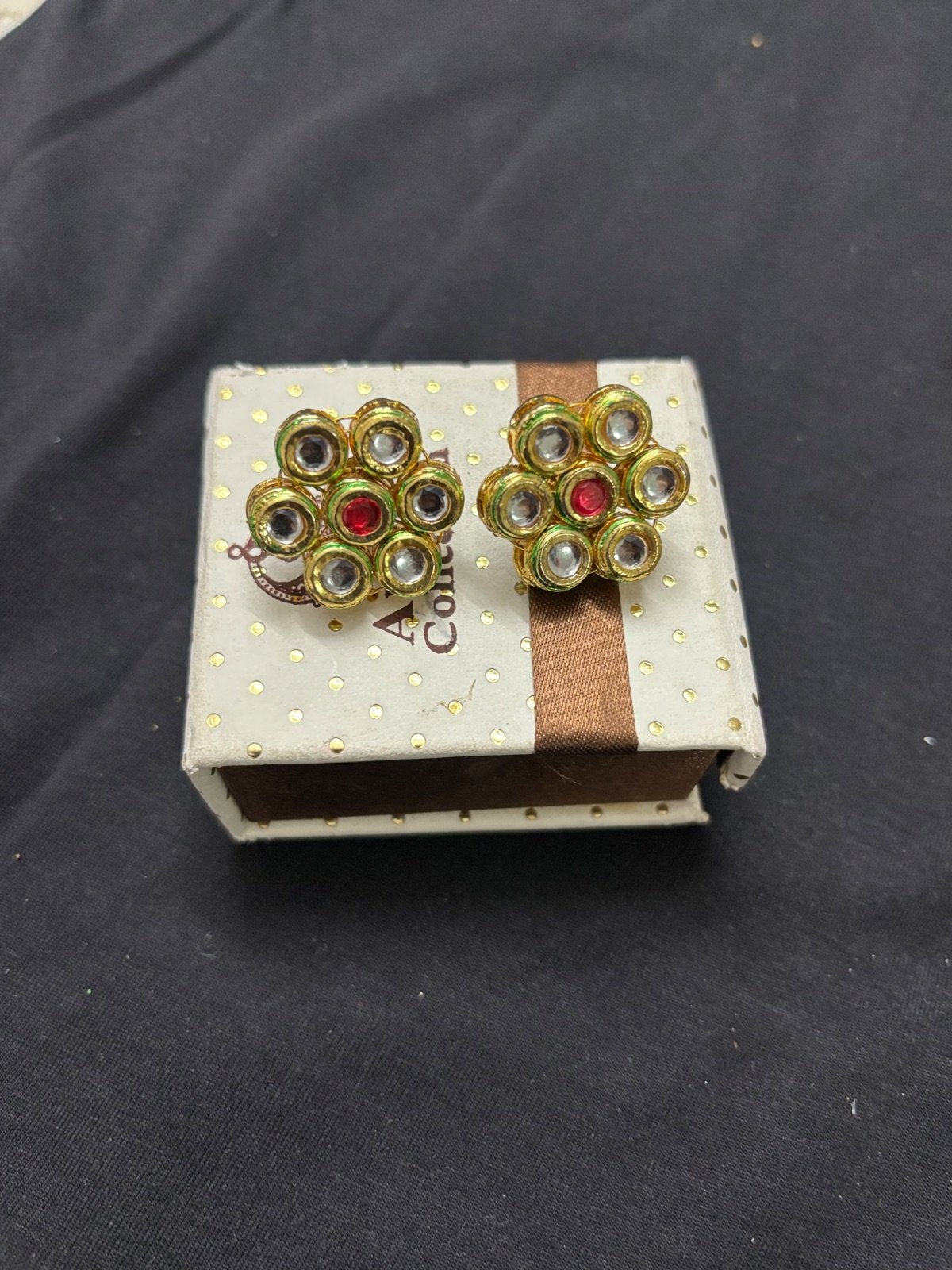 Elegant Kundan Floral Earrings