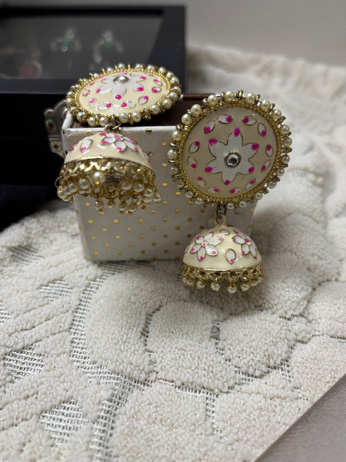 Elegant Meenakari Jhumka Earrings