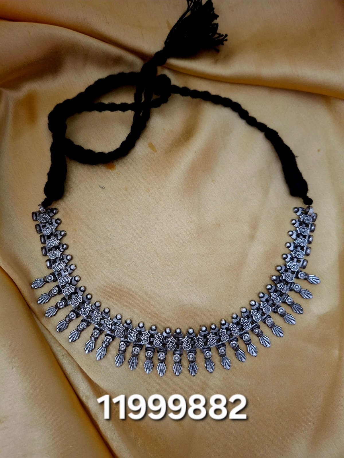 Elegant Oxidized Silver-Tone Necklace