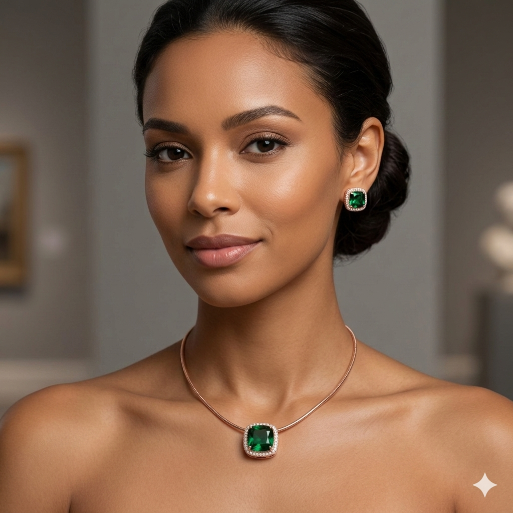 Emerald Green Hasli pendant set