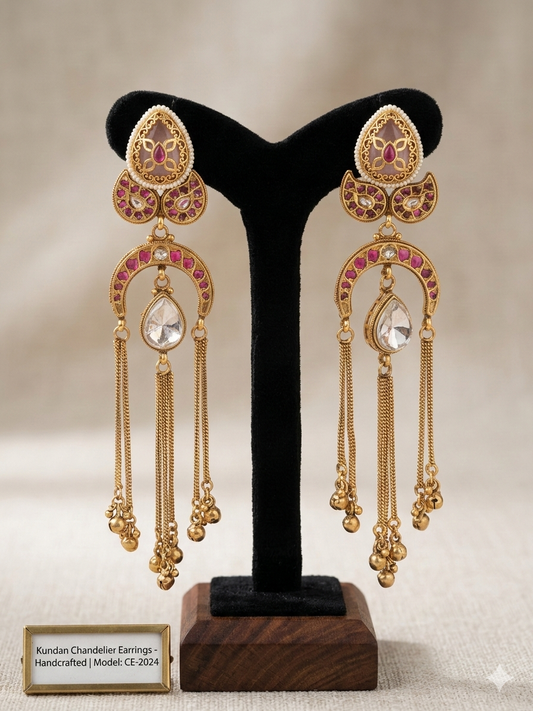 Kashmiri Earrings with Kundan stone
