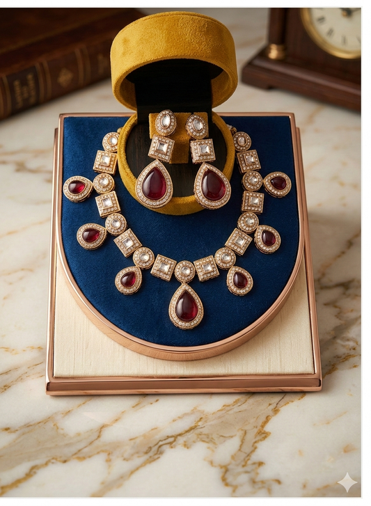 Kundan Set with Maroon coloured Doublets