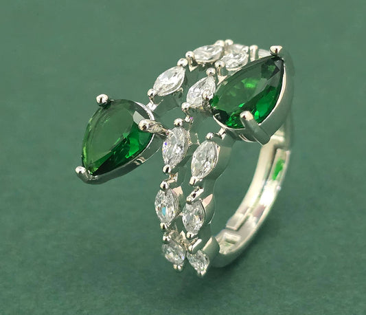 Adjustable Ring with Rhodium Plating