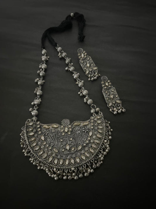 Oxidized Necklace Set with Earrings