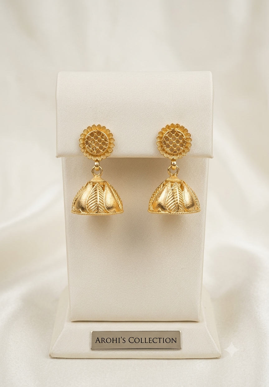 Regal Pearl & Rubi Colored Motifs Rani Haar with Antique Jhumkas