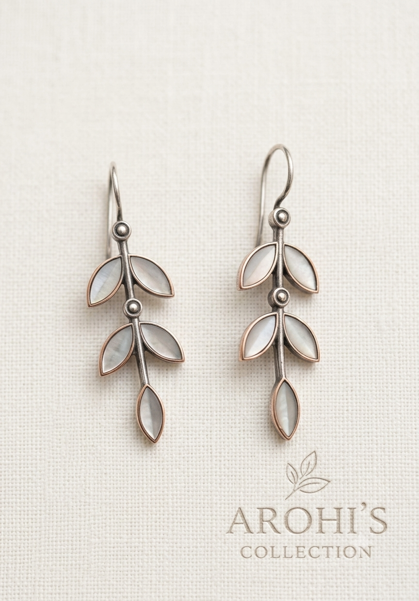 Vintage Leafy Oxidised studs