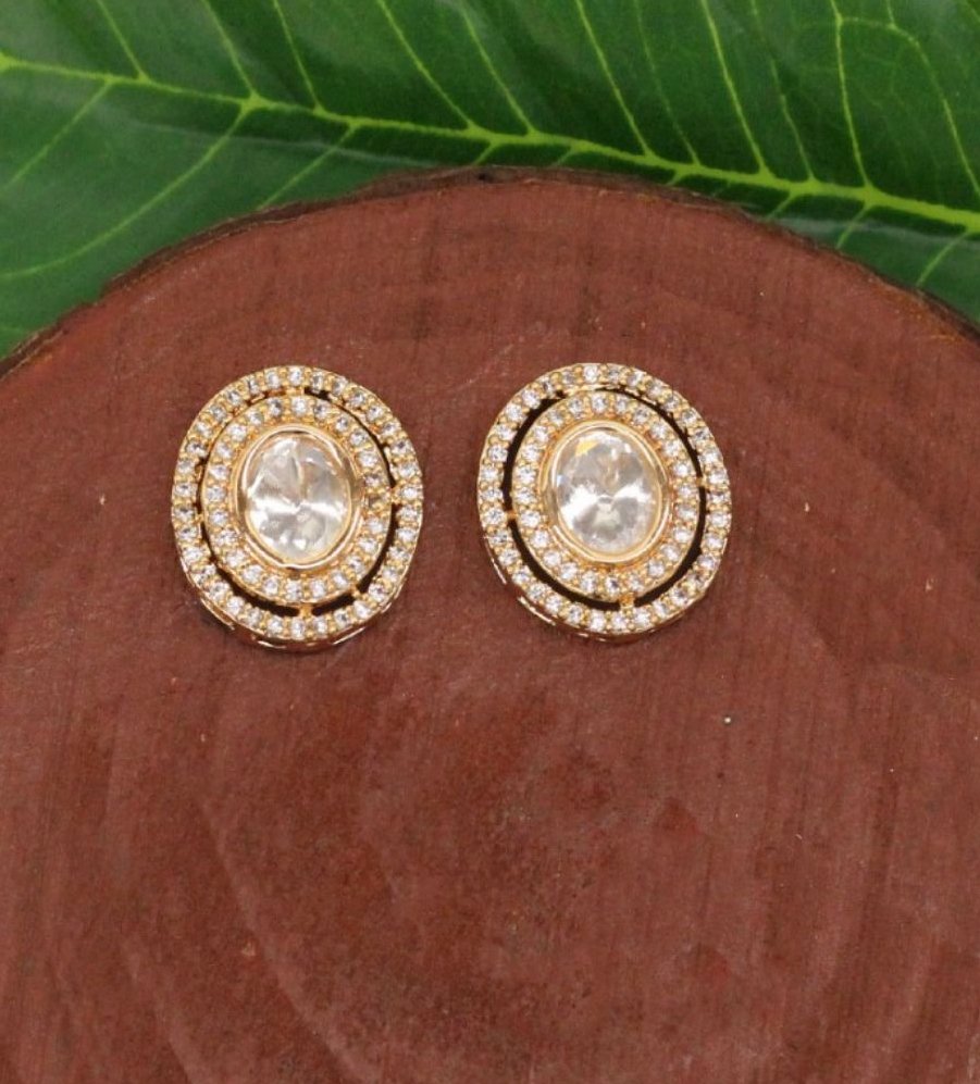 Elegant Mossainite Stud Earrings