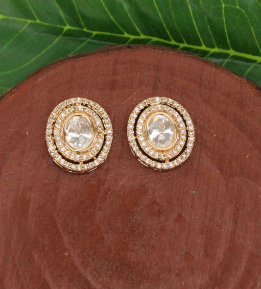 Elegant Mossainite Stud Earrings