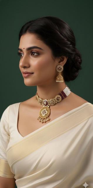 Rajwadi Style Kundan Jewelry Set with Pearl Accents