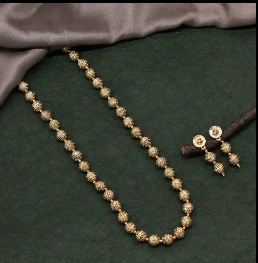 Antique Gold Plated Beaded Jewelry Set