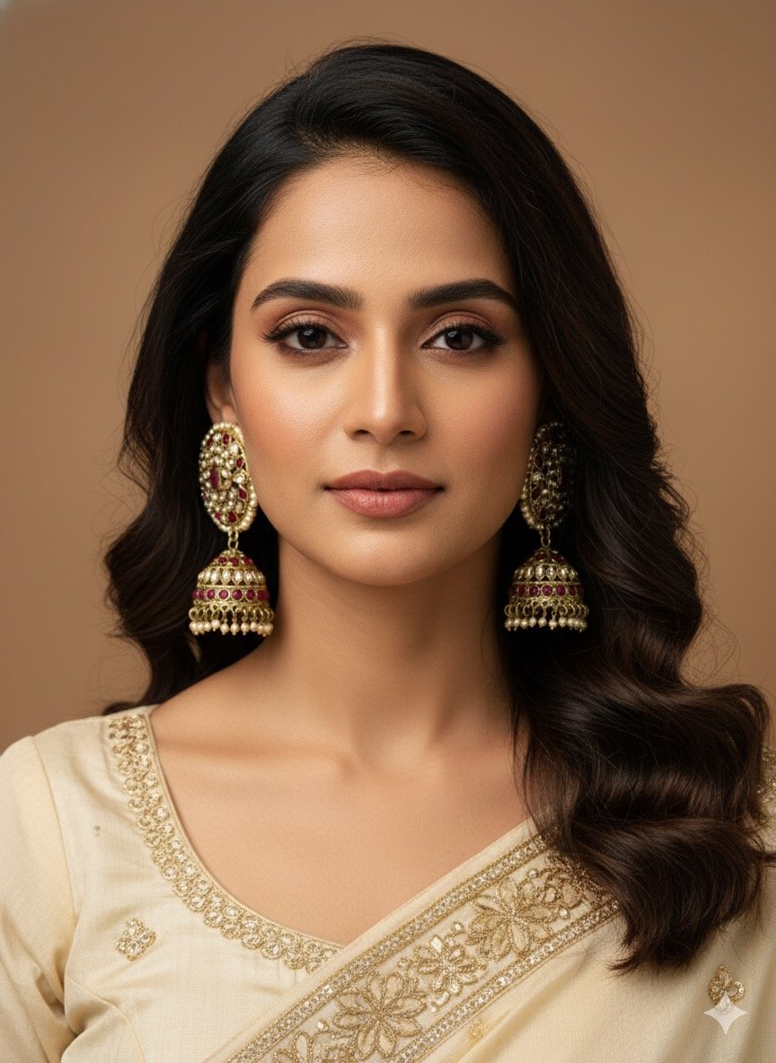 Kundan Jhumka Earrings