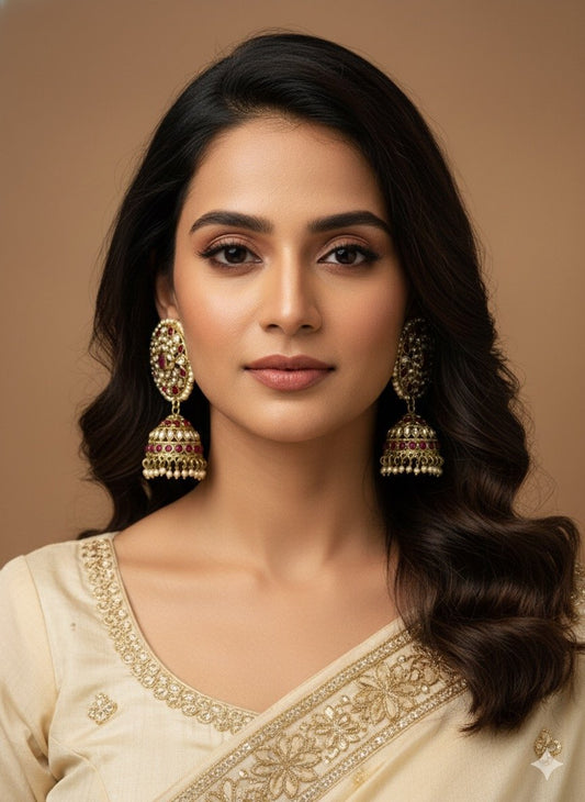 Kundan Jhumka Earrings