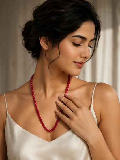 Elegant Red Beaded Necklace