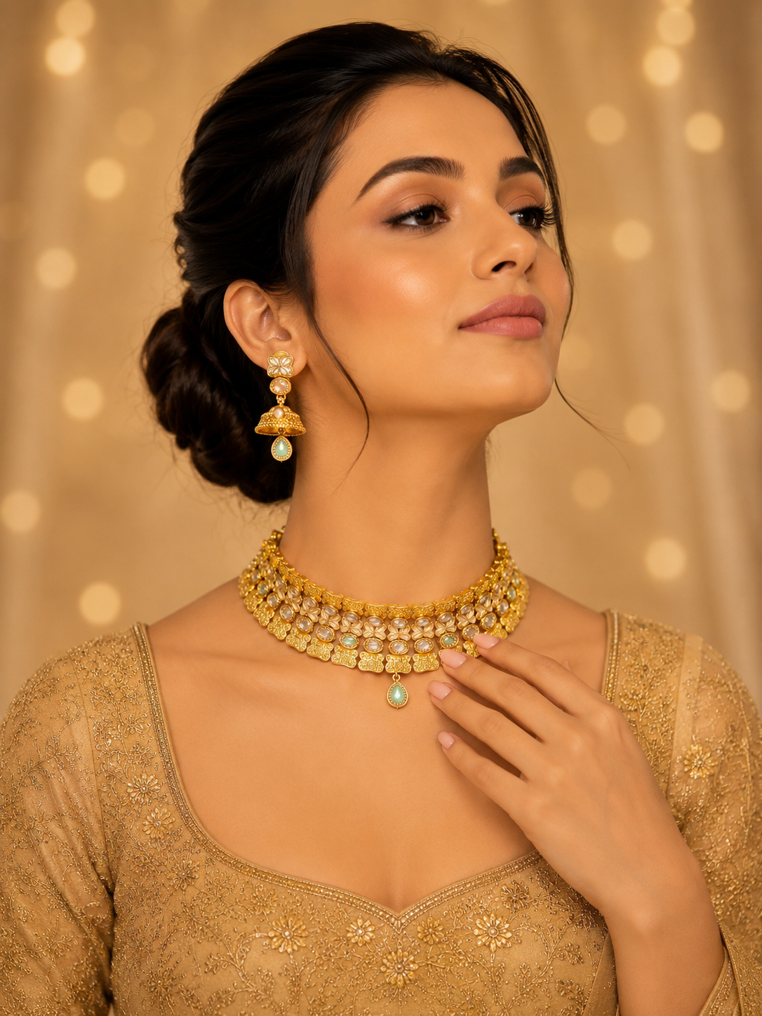 Kanak - Royal Heritage Gold Choker Set