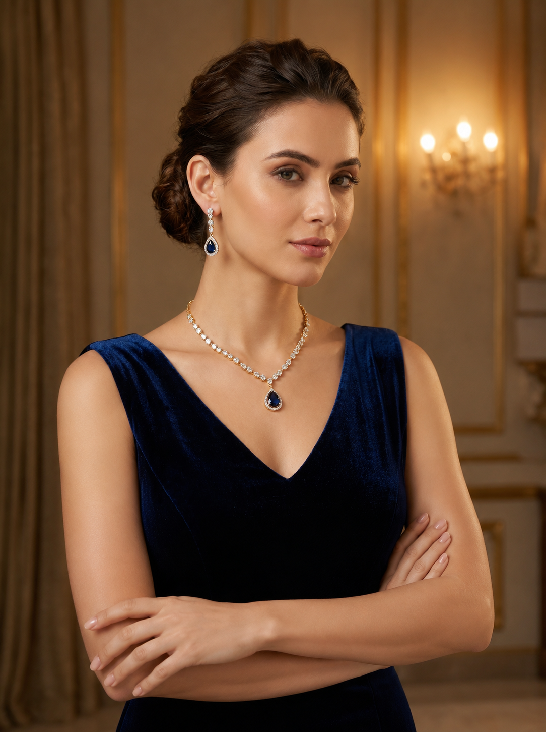 Blue Colored Premium Quality Zircon Set