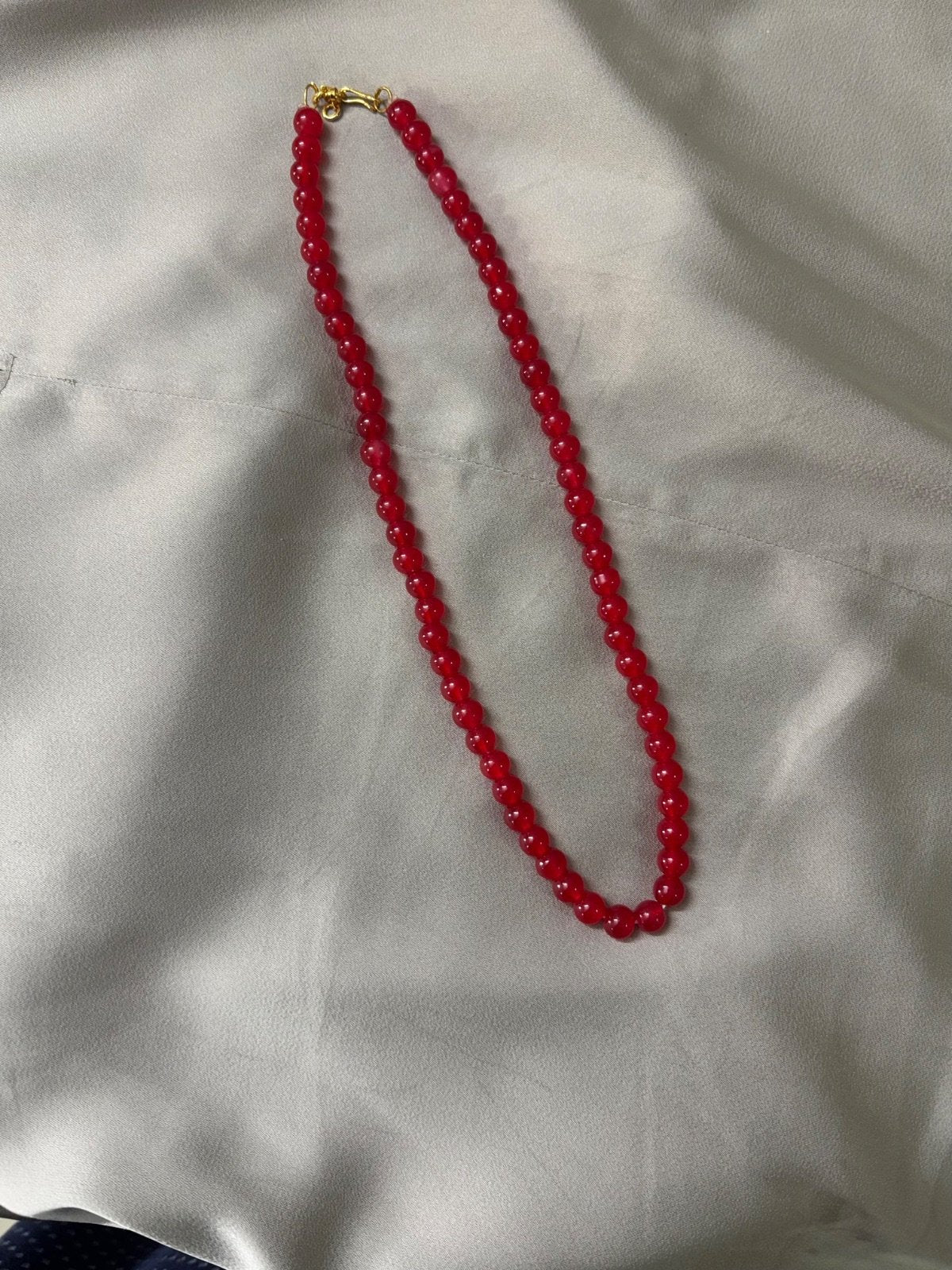 Elegant Red Beaded Necklace