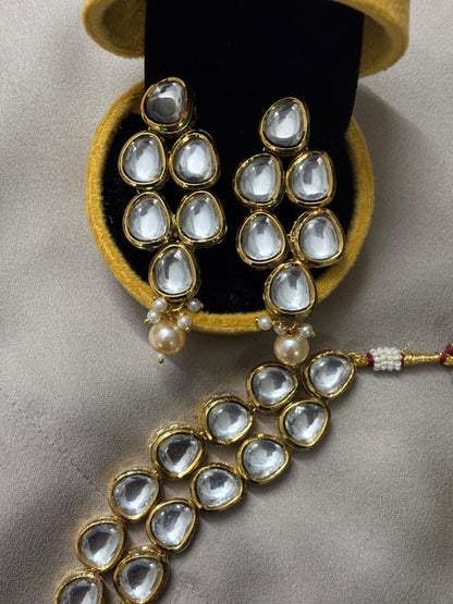 Double layered Kundan with Meenakari Jewelry Set