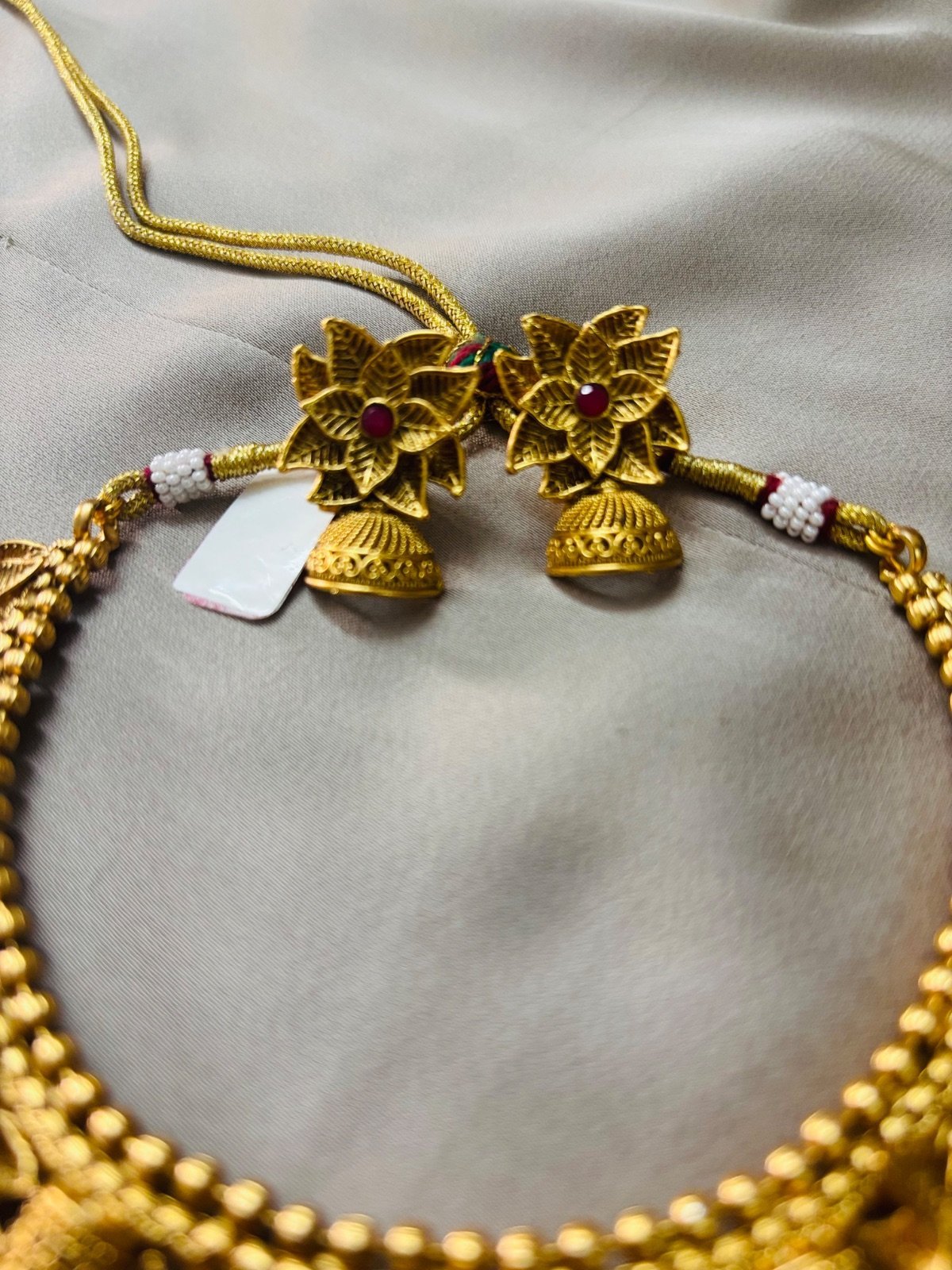 Antique Gold Plated Necklace and Earring Set