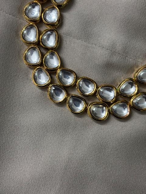 Double layered Kundan with Meenakari Jewelry Set