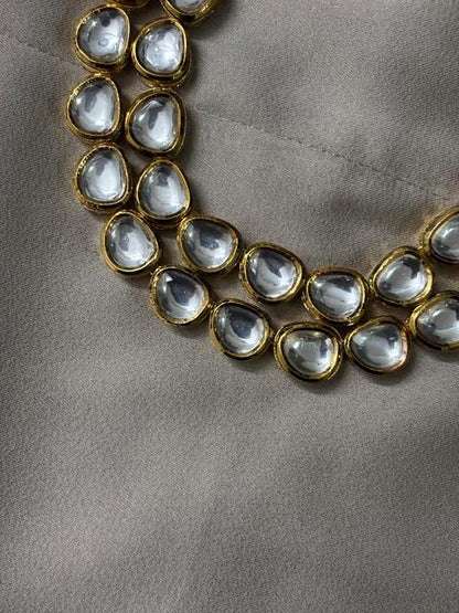 Double layered Kundan with Meenakari Jewelry Set