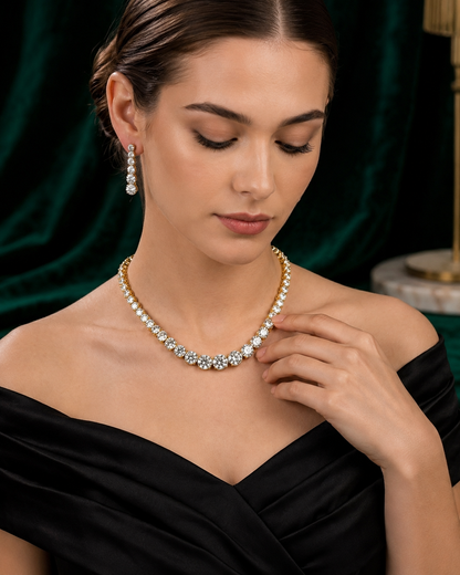 Victoria- The Luminescent Solitaire Set - CZ stone Double Tone