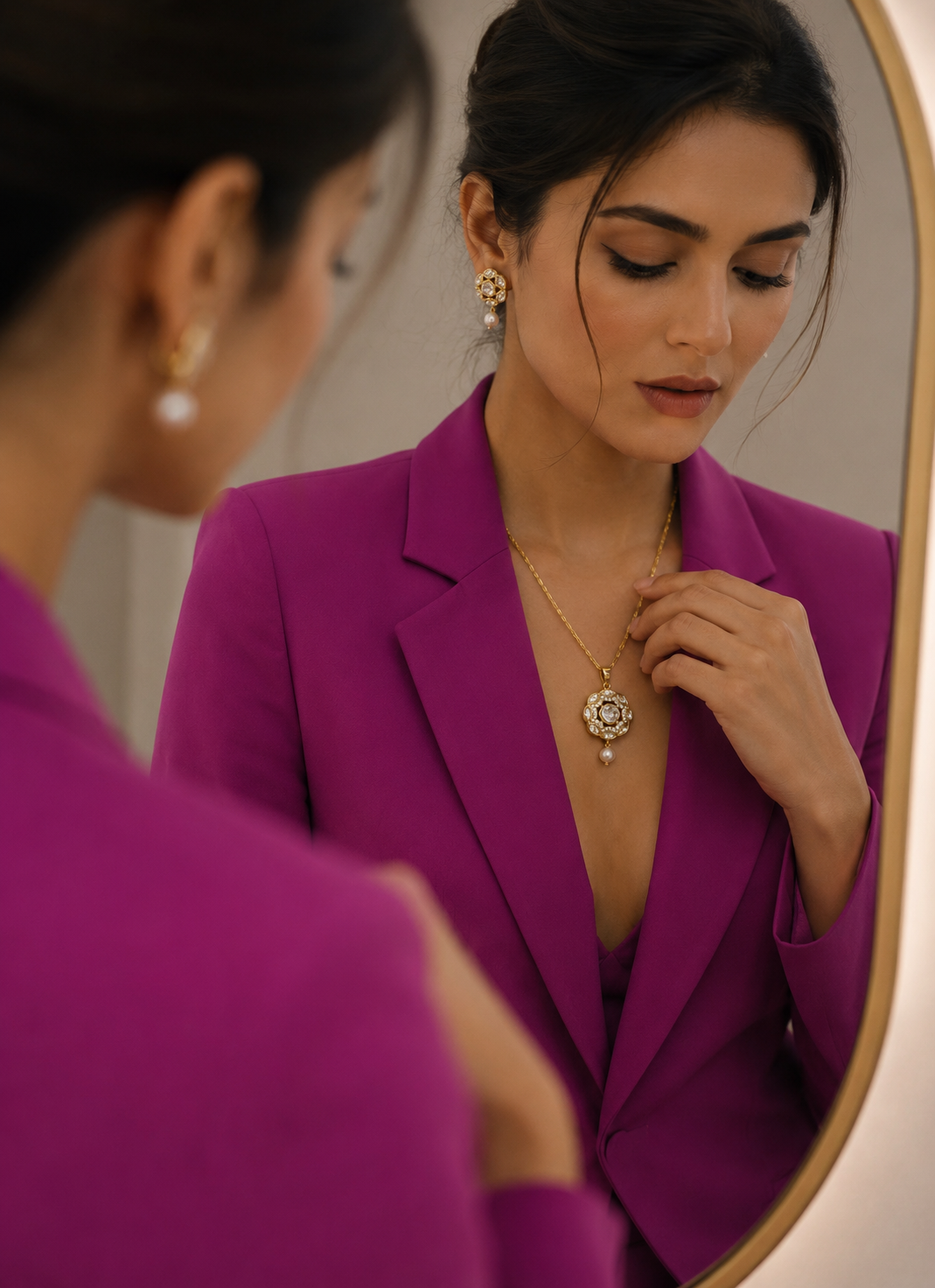 Polki Kundan Pendant Set
