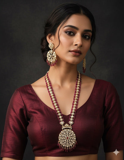 Moissanite Rani Haar Jewelry Set with Earrings