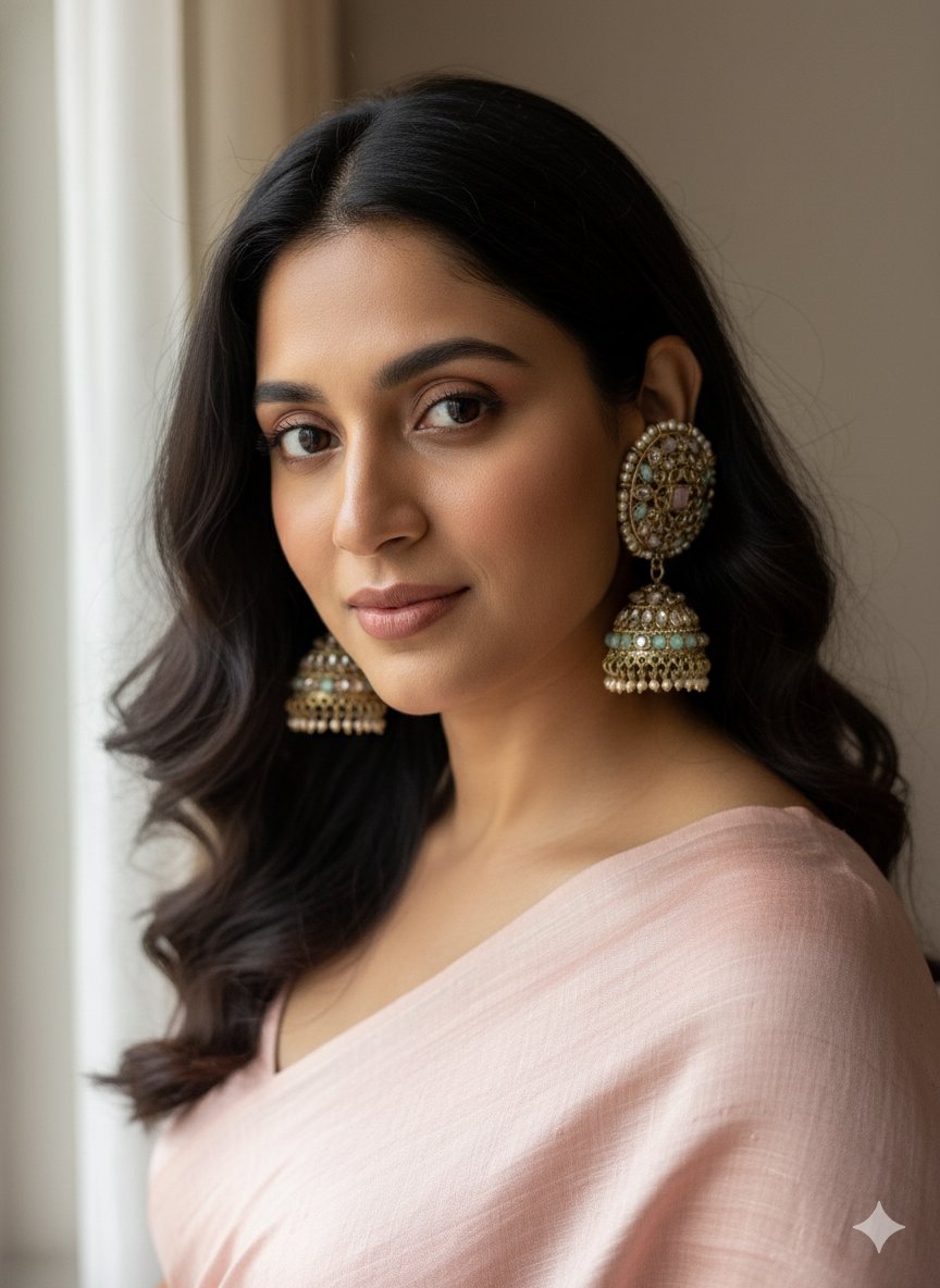 Elegant Kundan Jhumka Earrings