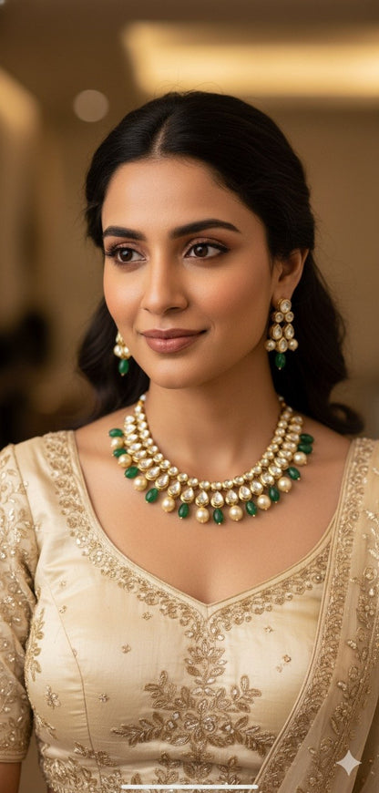Jaipuri Royal Kundan with Meenakari Jewellery Set