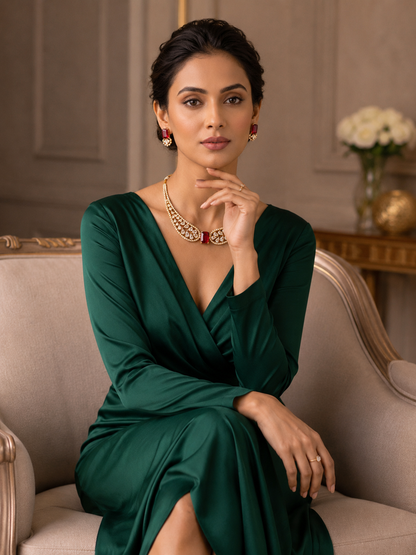 Archana - Royal Ruby Elegance Necklace Set