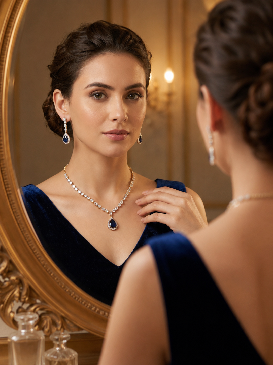 Blue Colored Premium Quality Zircon Set
