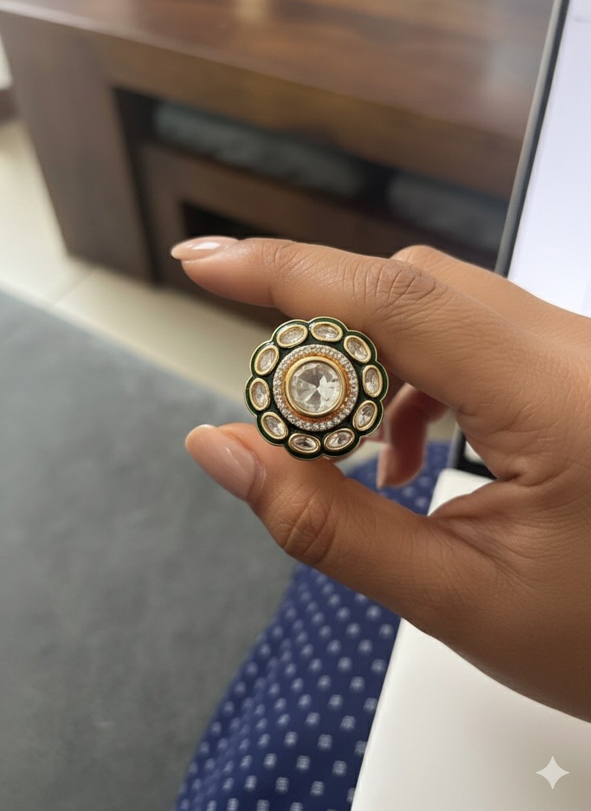 Moissanite Floral Ring