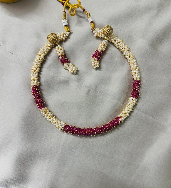 Elegant Onex Pearl and Red Beaded Jewelry Set