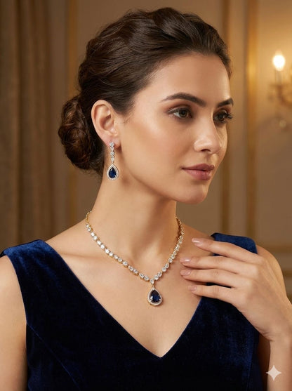 Blue Colored Premium Quality Zircon Set