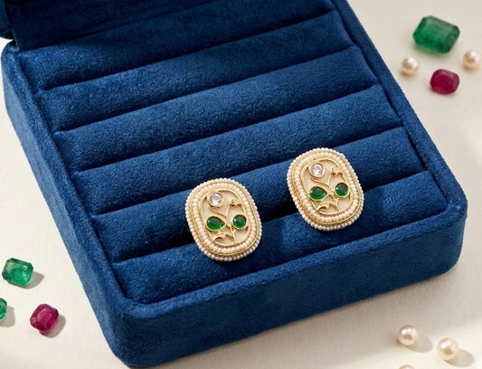 Kundan Studs with Mother of beads outllayer