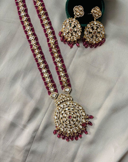 Moissanite Rani Haar Jewelry Set with Earrings