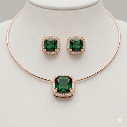 Emerald Green Hasli pendant set