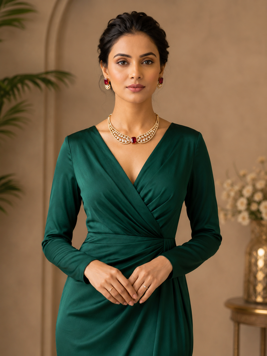 Archana - Royal Ruby Elegance Necklace Set
