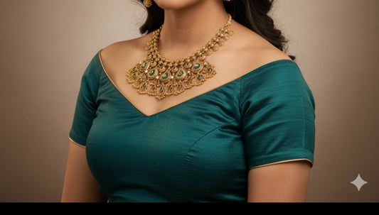 Queen's Love Antique Gold Plated Necklace Set