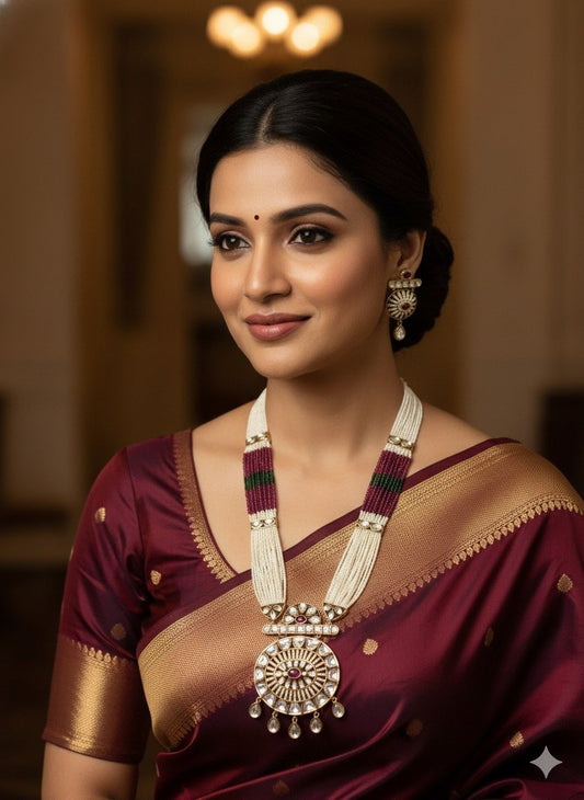 Princess Kundan Jewelry Set with Earrings