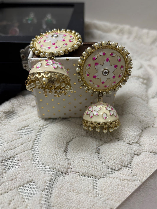 Elegant Meenakari Jhumka Earrings