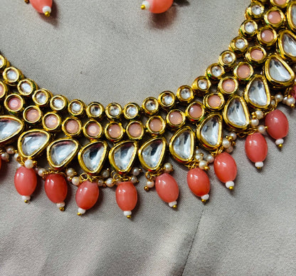 Premium Kundan with Meenakari Jewelry Set with Earrings