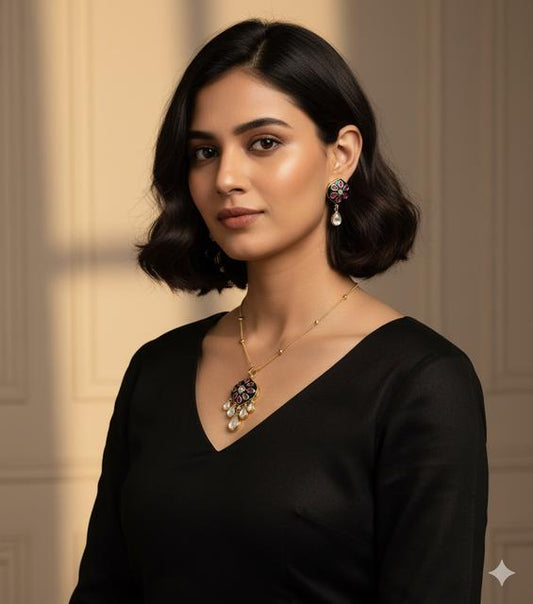 Mossainite Pendant Jewelry Set