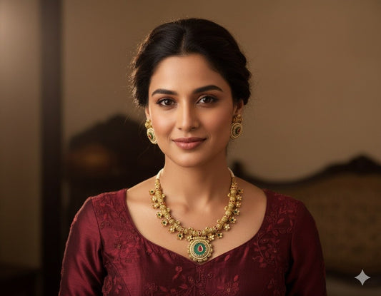 Floral Jewelry Set with Intricate Detailing