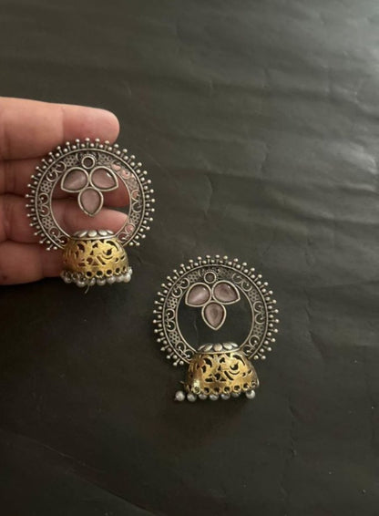 Dual Toned Oxidized Earrings