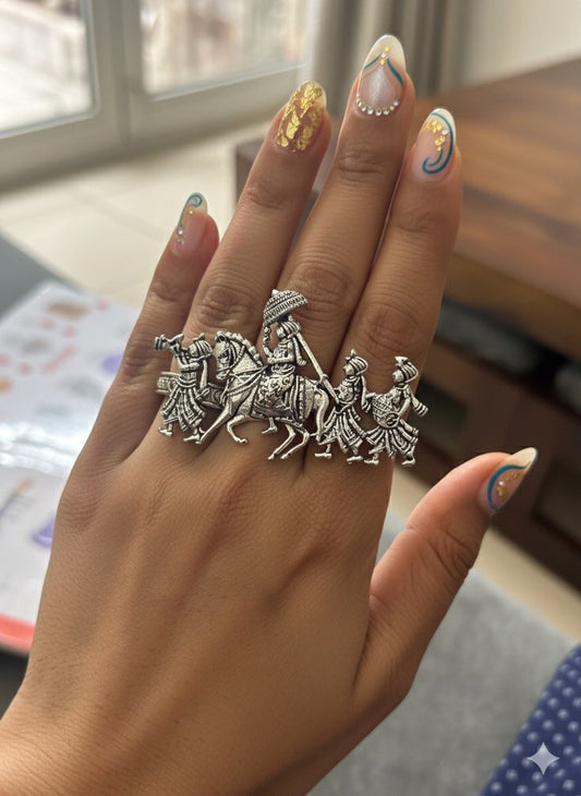 Oxidized Silver Royal Procession Ring