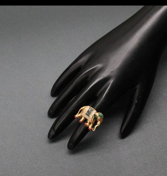 Elephant Design Adjustable Ring