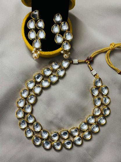 Double layered Kundan with Meenakari Jewelry Set